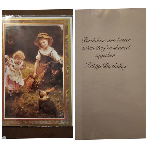 Lot of 3 Victorian Greeting Cards Birthday and Thank you W Envelopes  (Gg15) - Picture 4 of 6